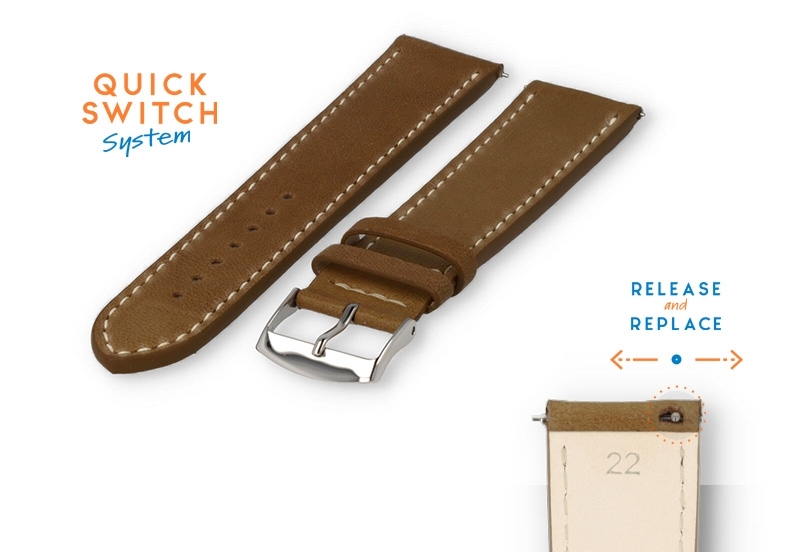 Horlogeband 22mm bruin