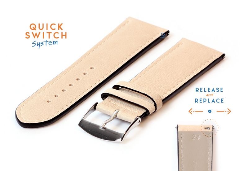 Horlogeband 24mm beige