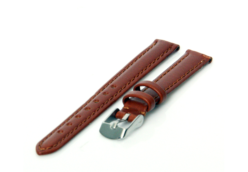 Horlogeband 11mm bruin kalfsleer