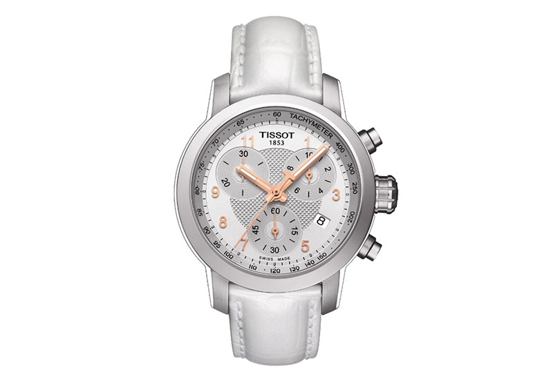 Tissot horlogeband T0552171603201 wit leer