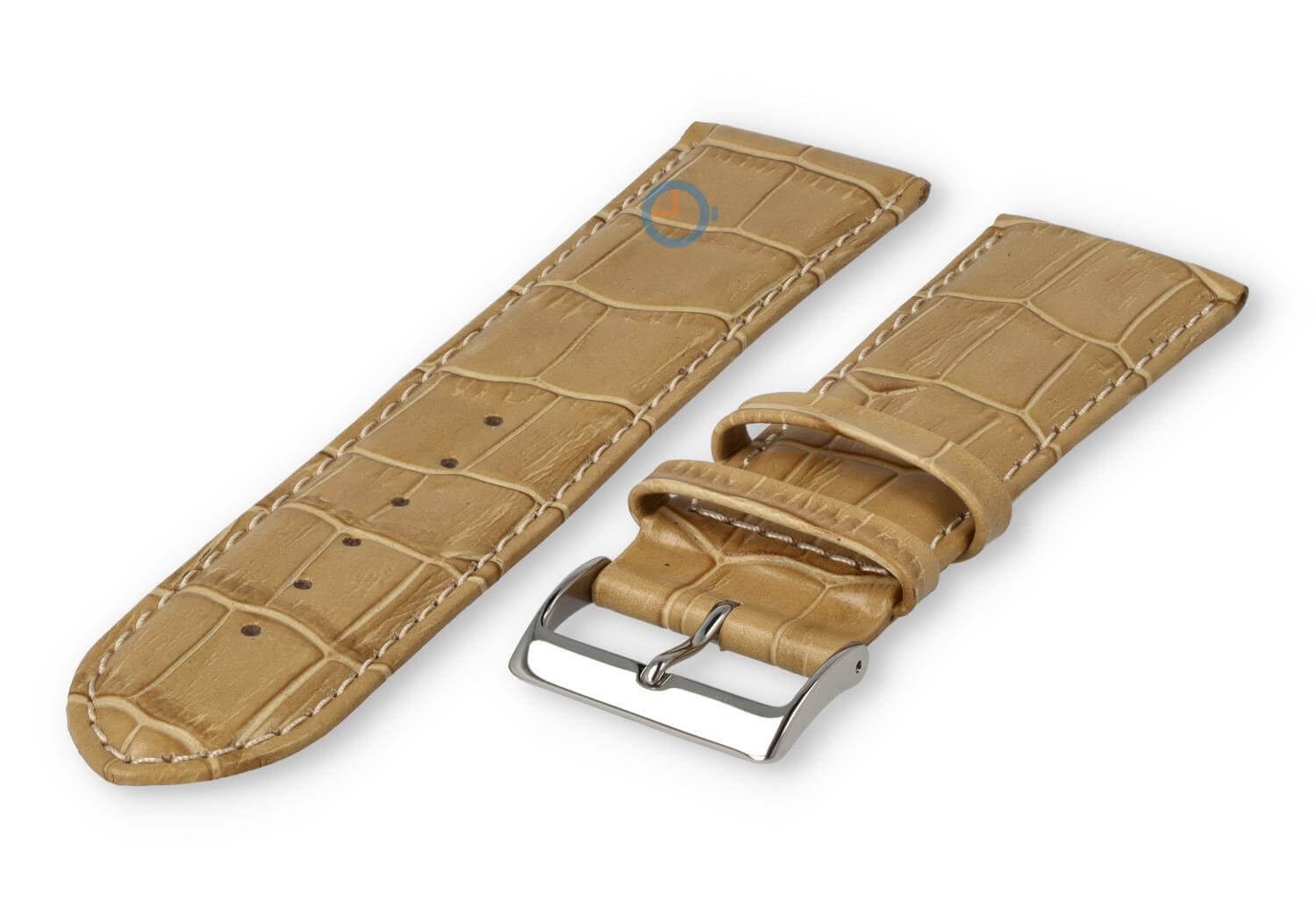 Basic croco horlogeband - 24mm - zand