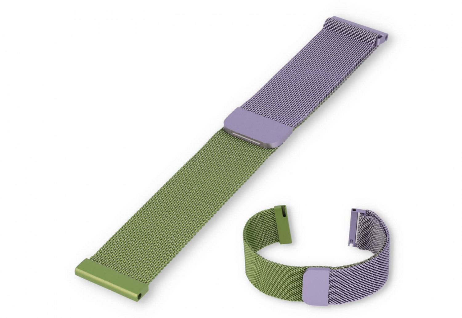 Milanese 22mm horlogeband - Lila/groen