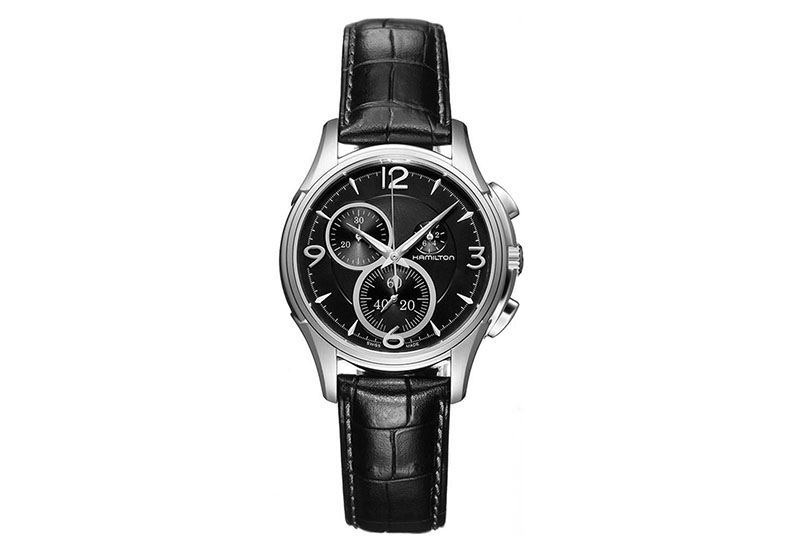 Hamilton horlogeband H32372735 - zwart leer