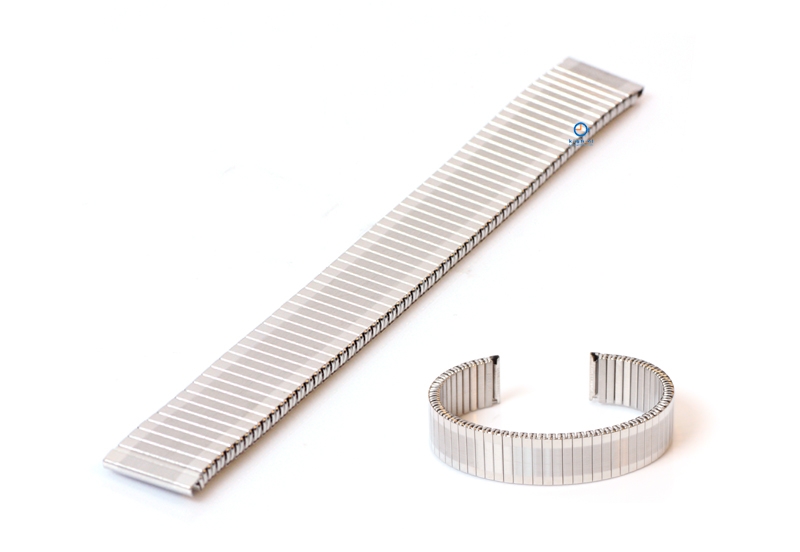 Rekbare horlogeband zonder sluiting - 16mm zilver