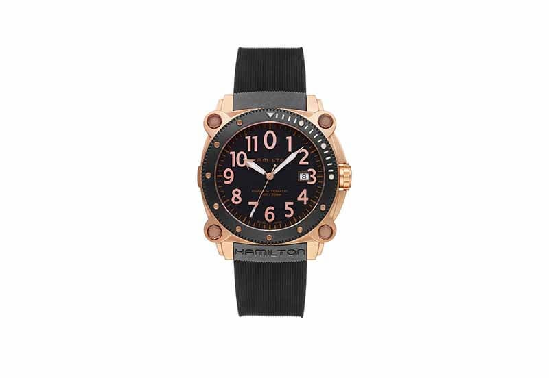 Hamilton horlogeband H78545333 - zwart siliconen