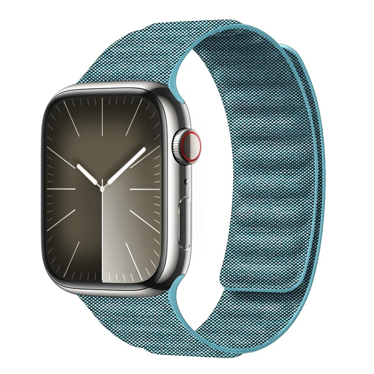 Denim Nylon Magnetic Bandje - Apple Watch 41mm - turquoise
