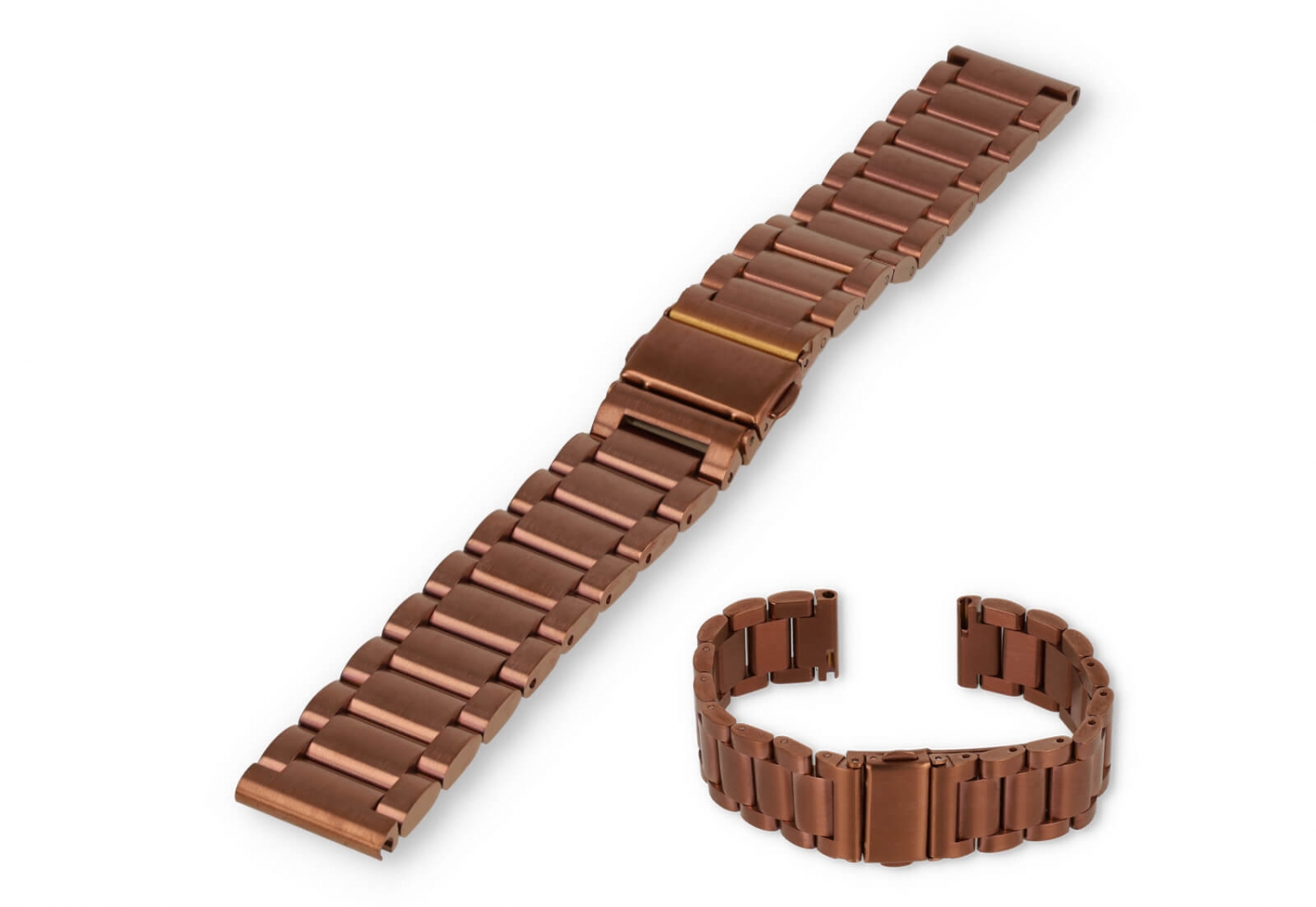 Horlogeband 18mm mat staal - brons