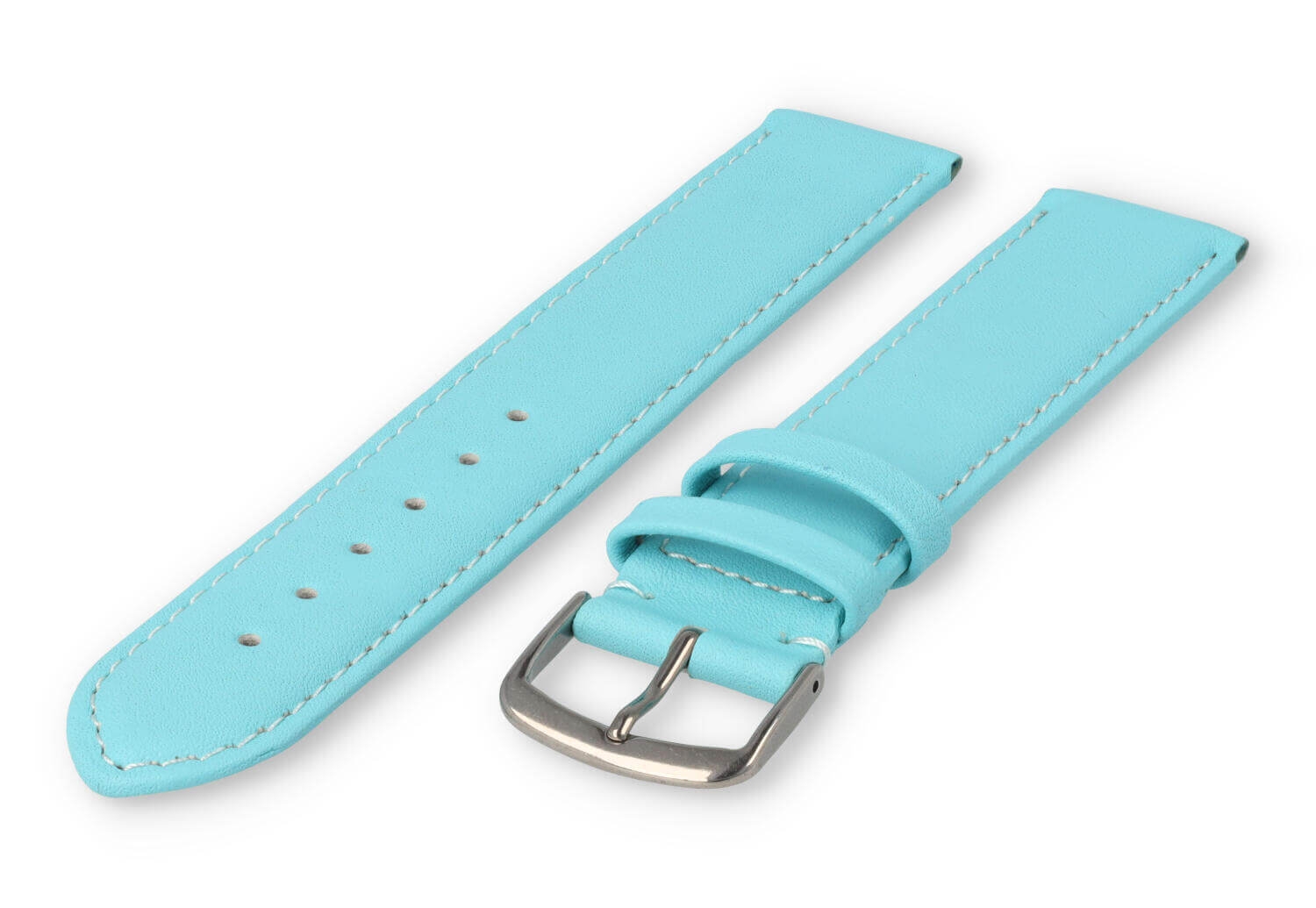 XL horlogeband glad leer - 22mm - laguna
