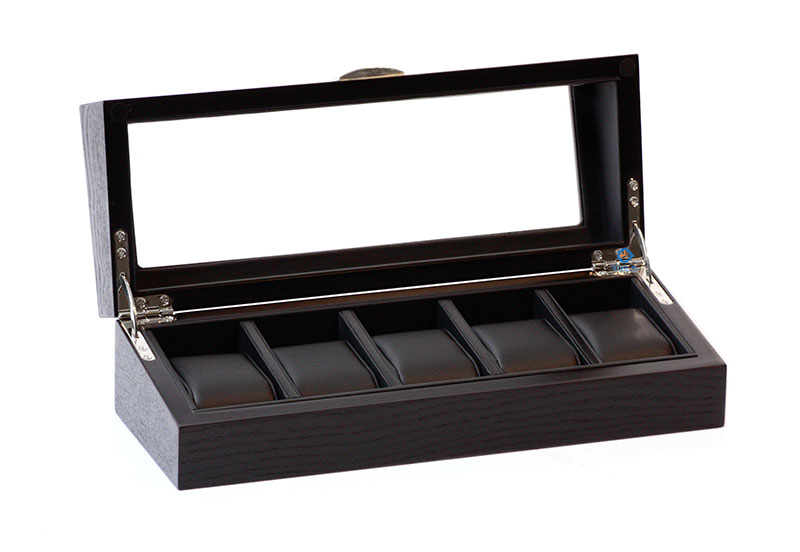 Houten horlogekist voor 5 horloges - mat eiken