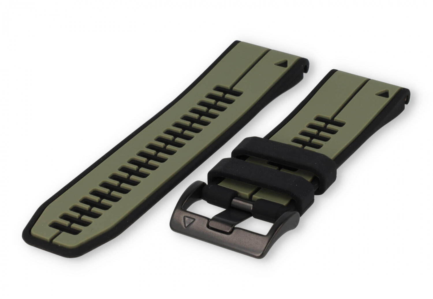 Garmin Fenix 7X horlogeband rubber - zwart/donkergroen