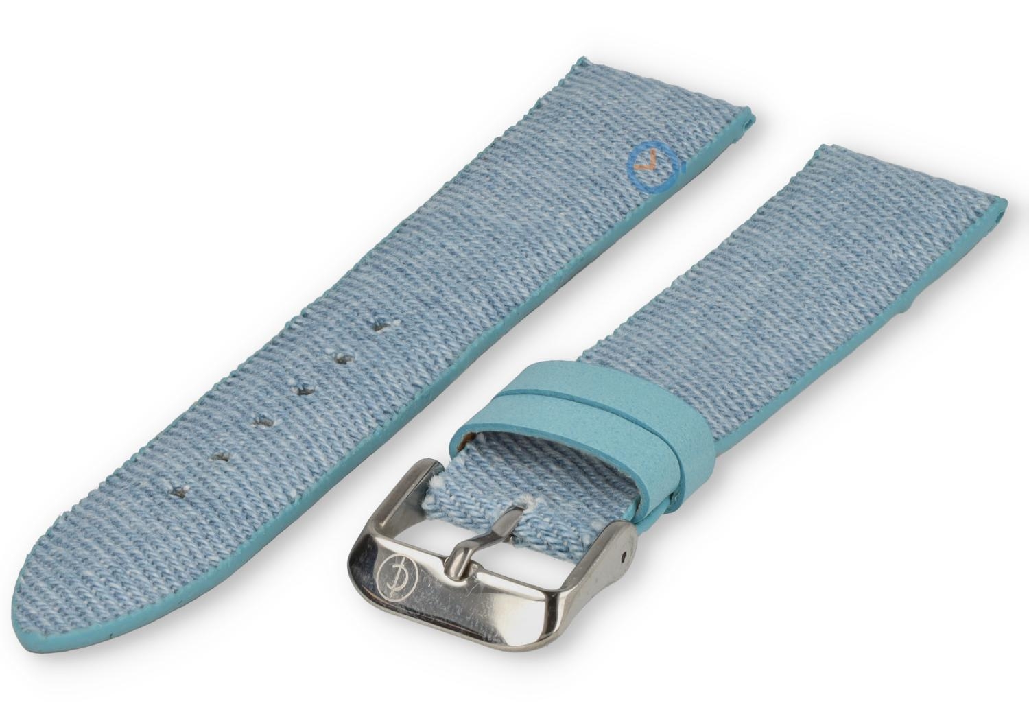 22mm jeans horlogebandje - lightblue
