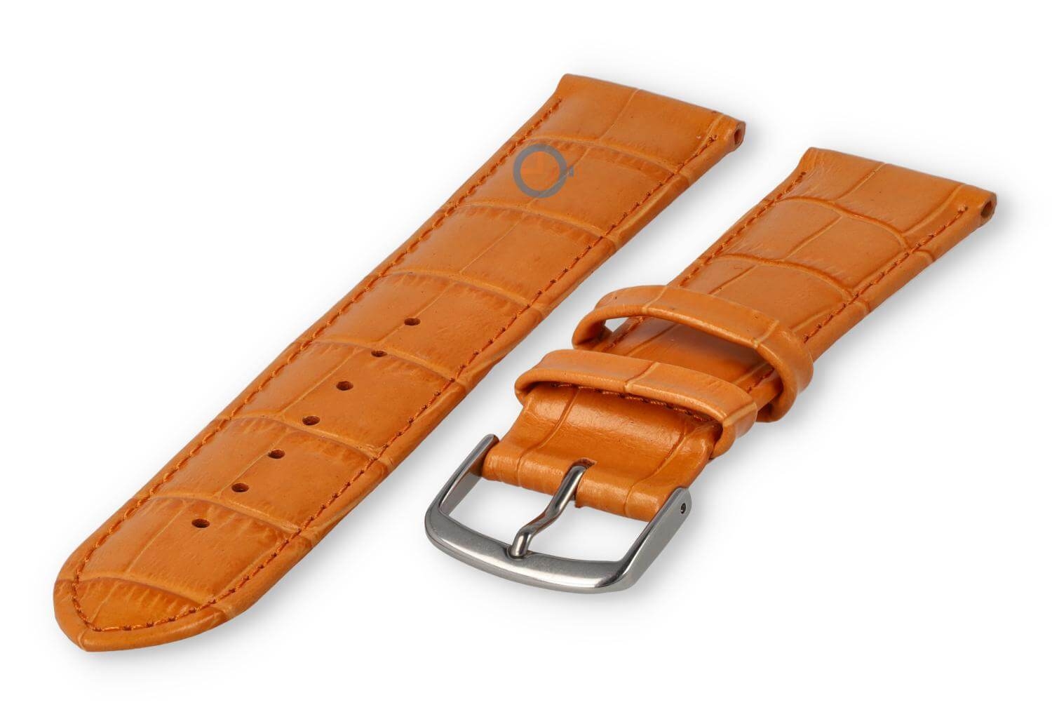 Leren horlogeband croco - 20mm - oranje