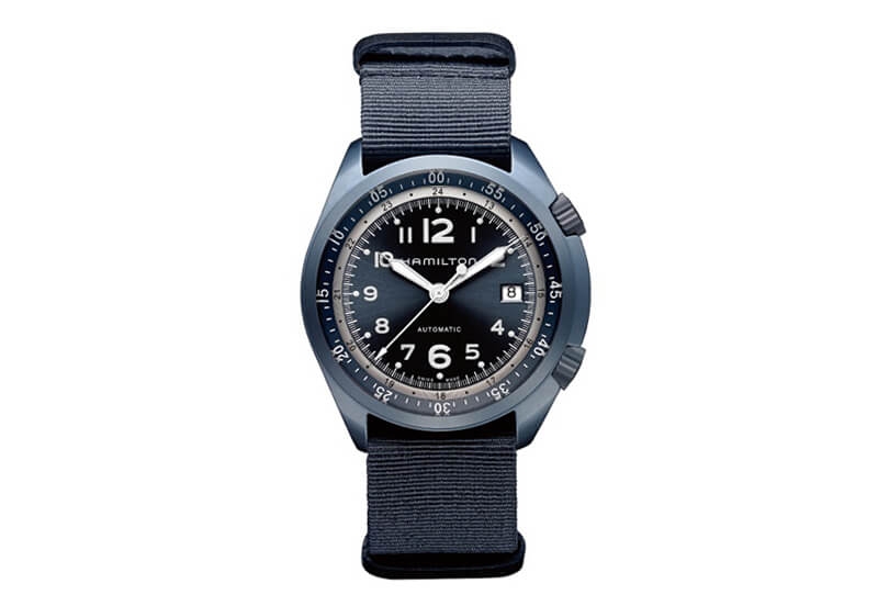 Hamilton horlogeband H80495845 - blauw nylon