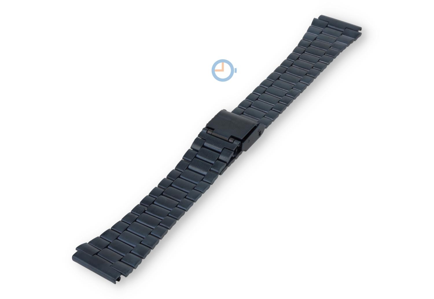 Vintage stalen horlogebandje 18mm - petrol blue