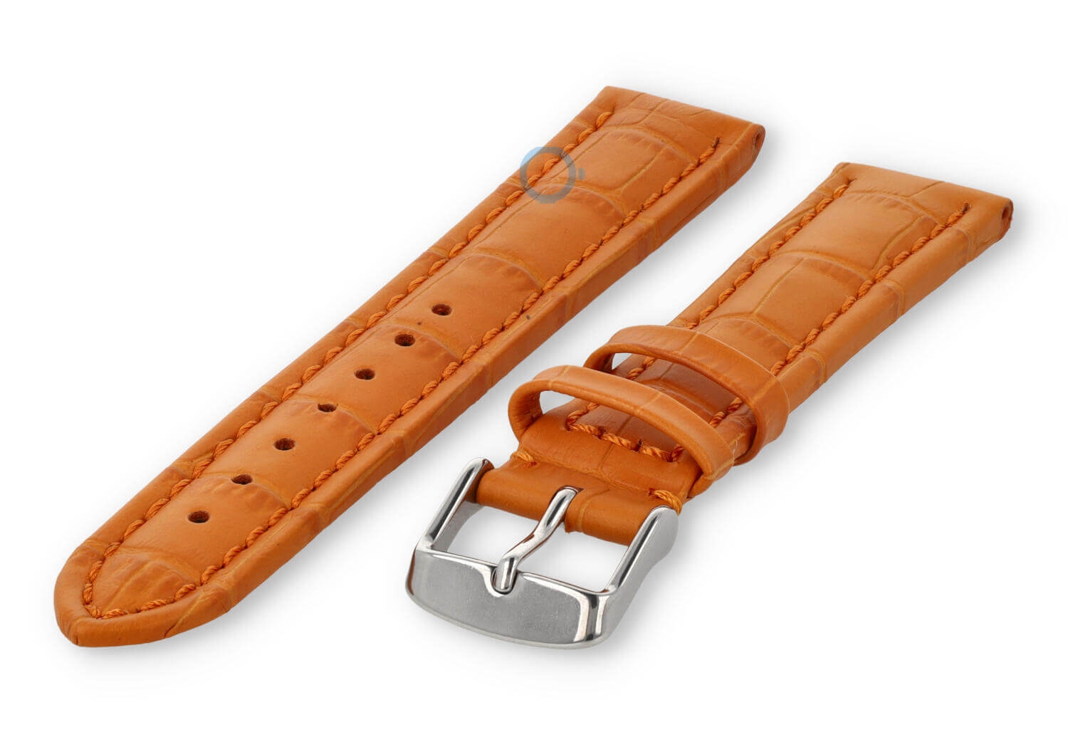 Krachtige horlogeband van kalfsleer - 20mm - oranje