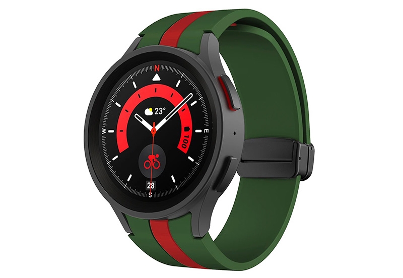 Samsung Galaxy Watch 5 bandje - groen/rood - magneetsluiting