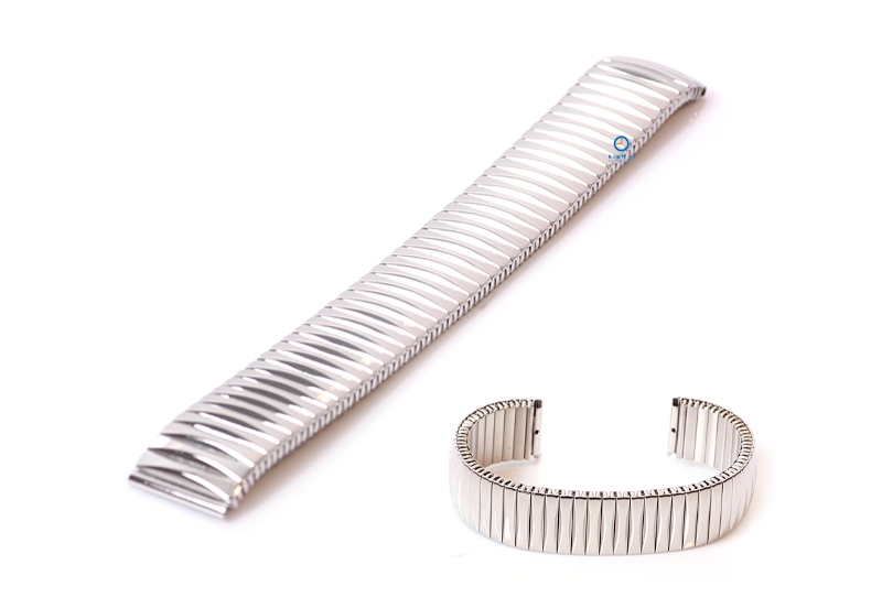 Horlogeband 18mm stalen rekband zilver