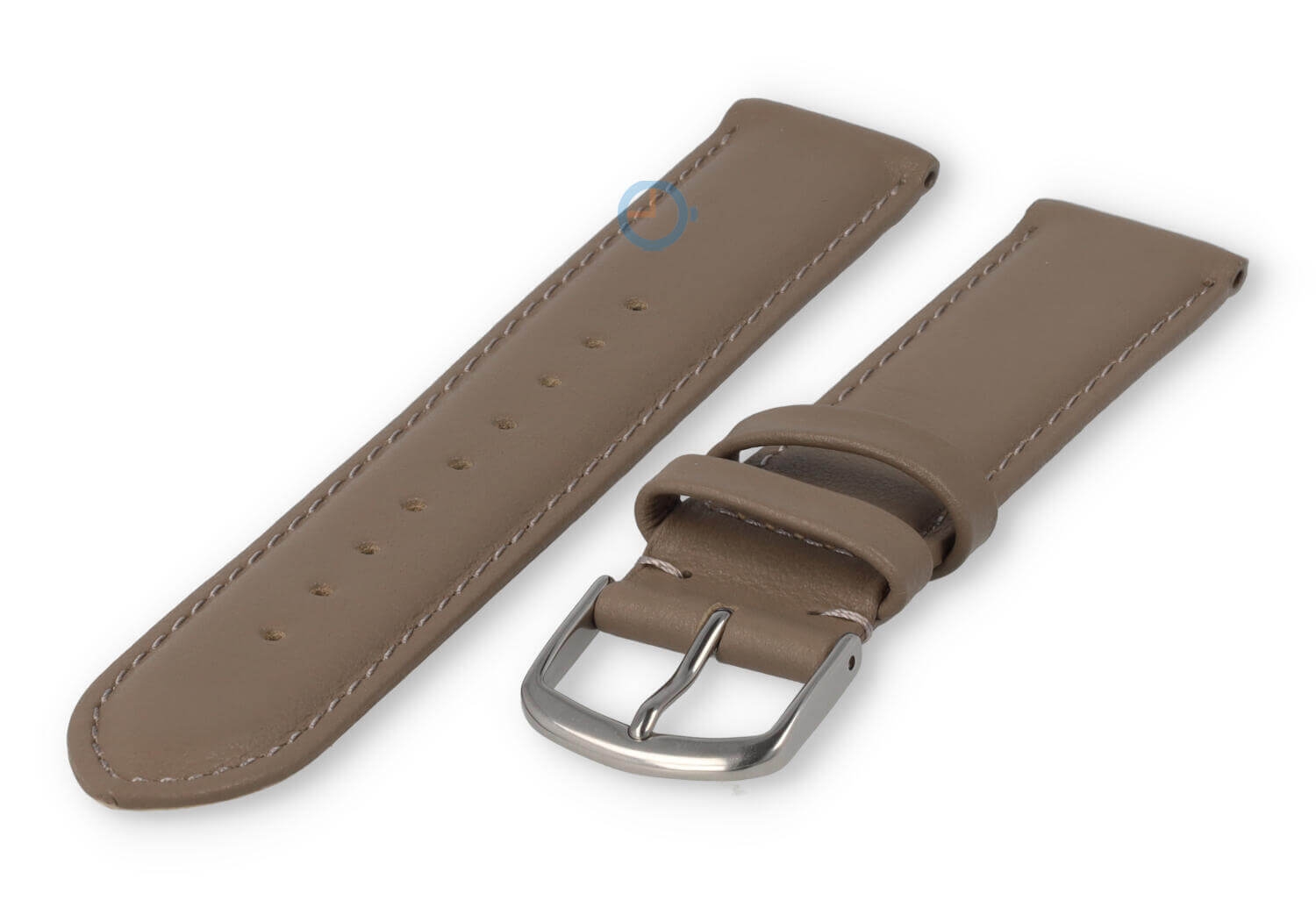 18mm horlogeband glad leer - taupe