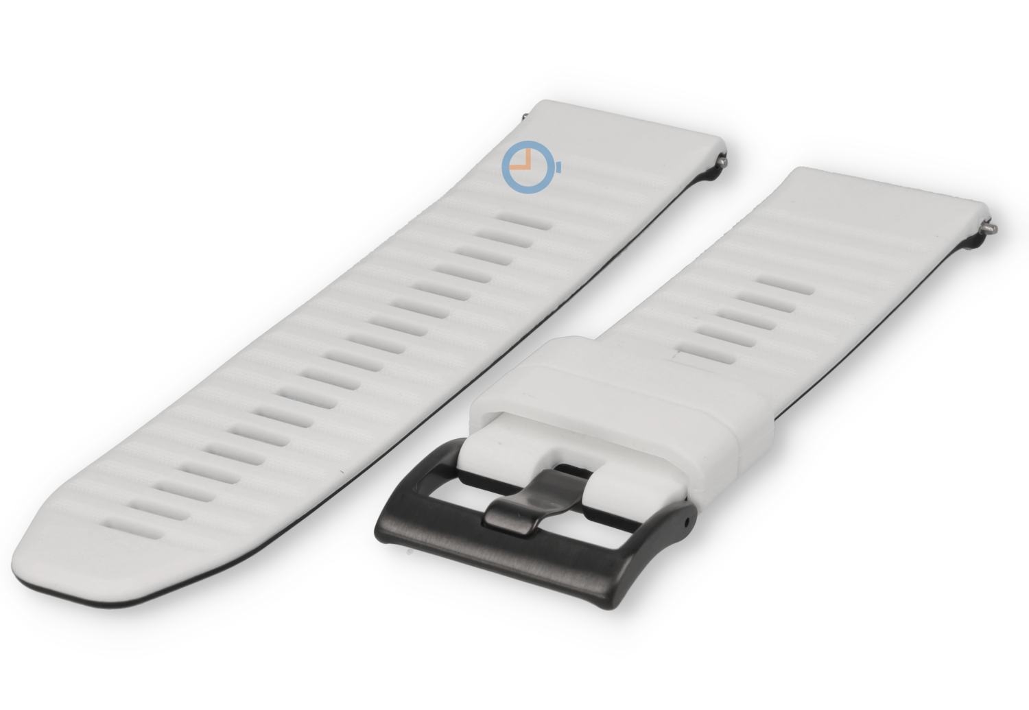 24mm siliconen horlogeband - wit zwart - snelwissel
