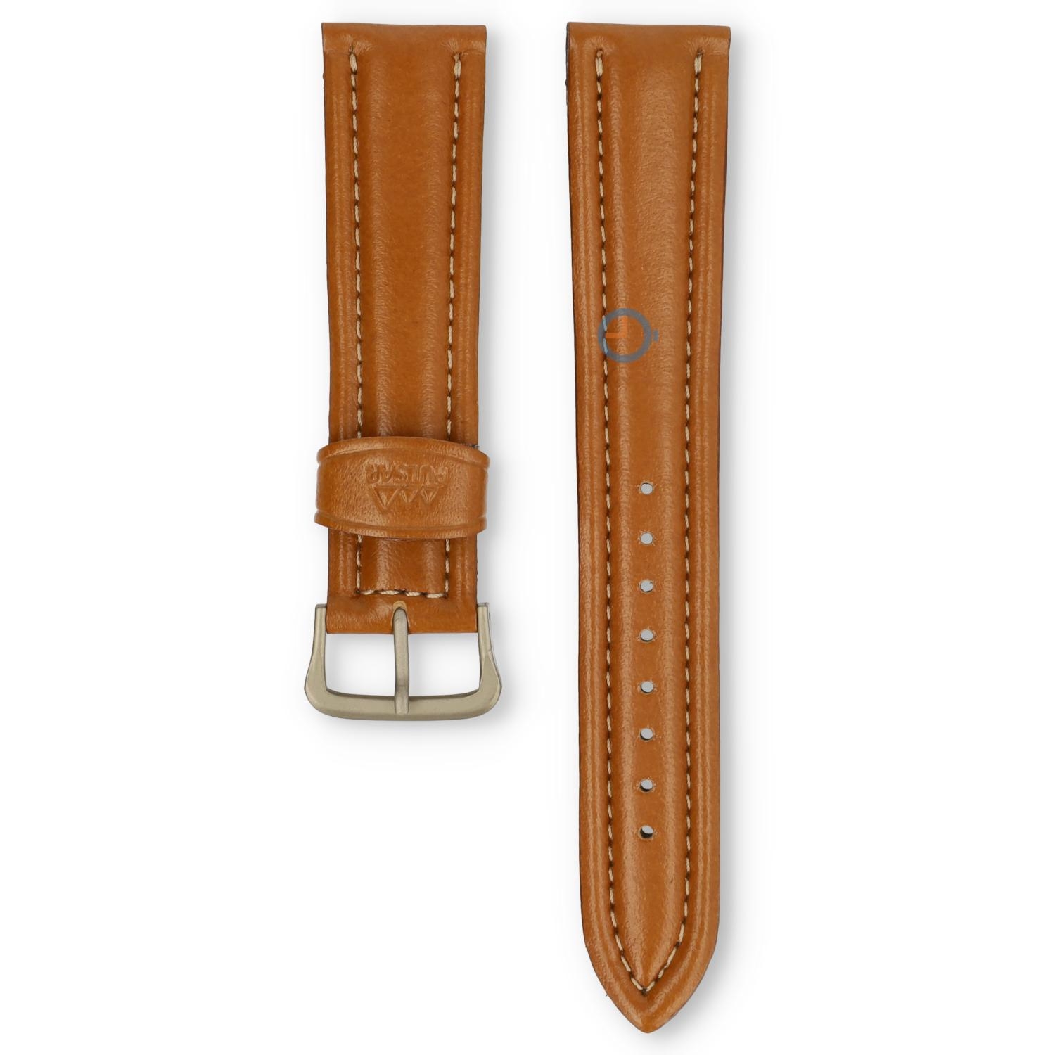Universele 20mm bruin leren horlogeband - Pulsar