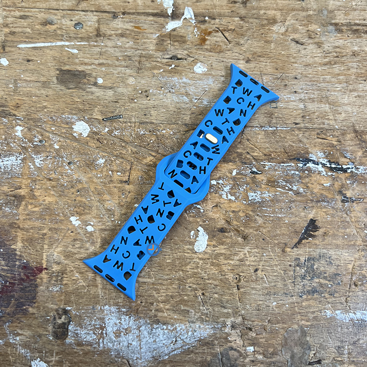 Letter siliconen bandje - Apple Watch 41mm - Lichtblauw