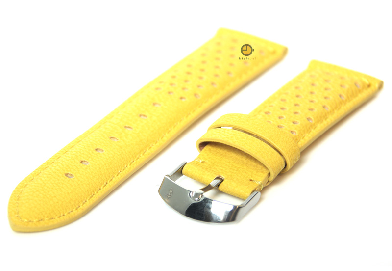 Waterproof horlogeband 22mm geel leder