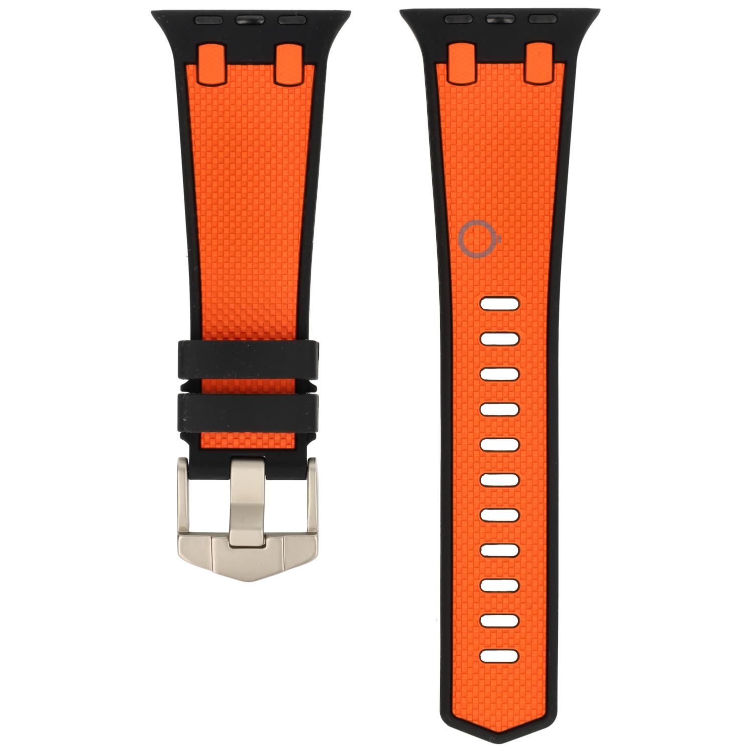 AP Style bandje voor Apple Watch 45mm - Black Orange