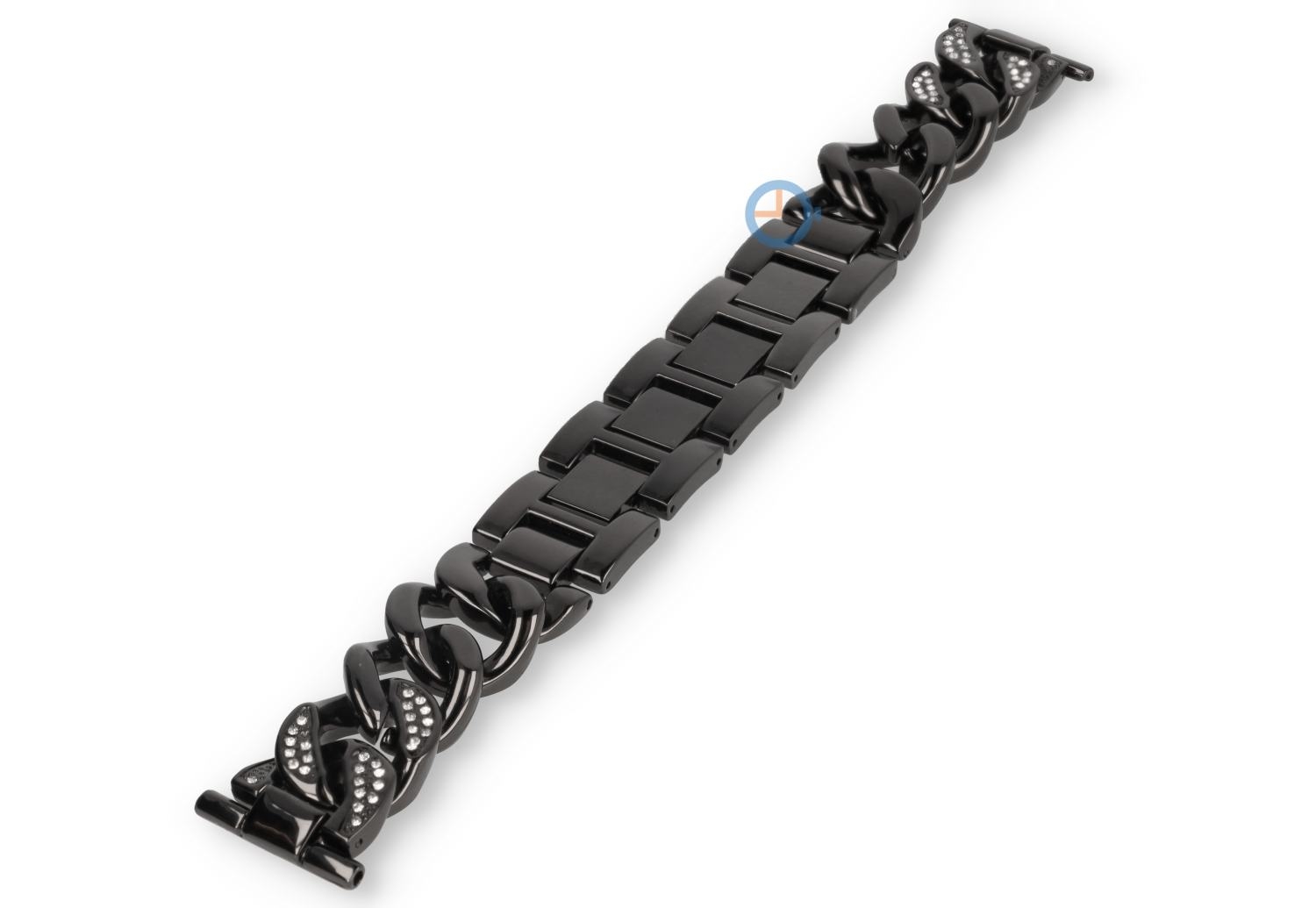 22mm DKNY-stalen band met gevlochten schakels - zwart