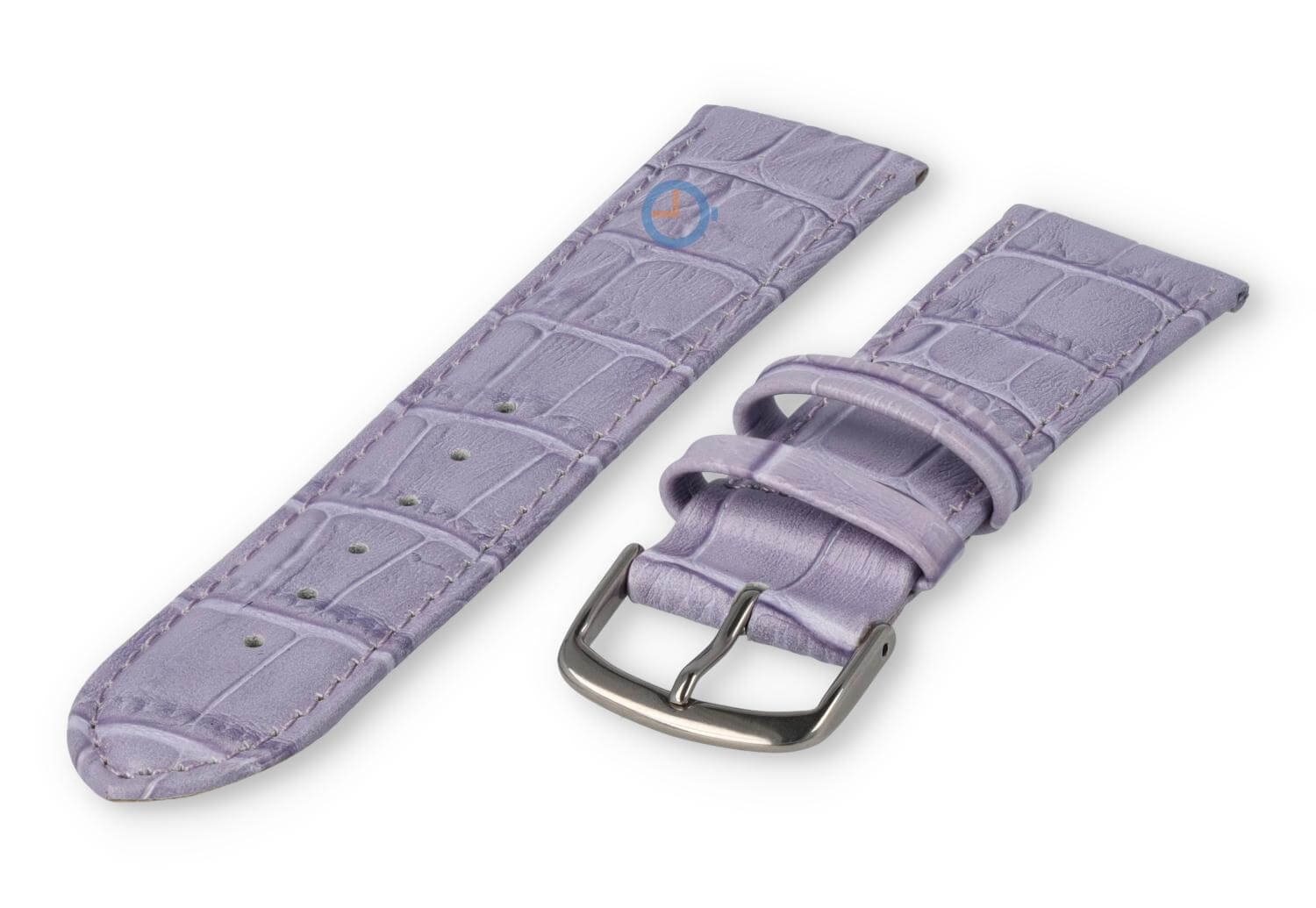 Leren horlogeband croco - 20mm - lavendel