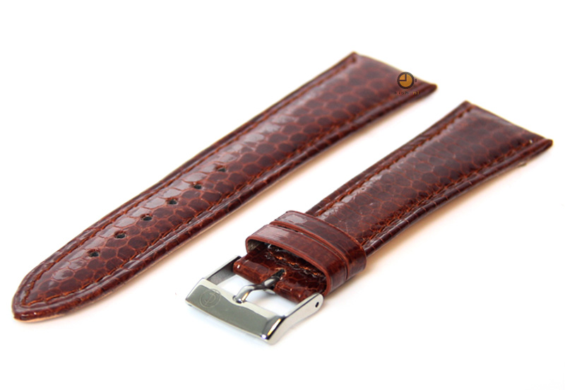 Horlogeband 22mm bruin echt slangenleder