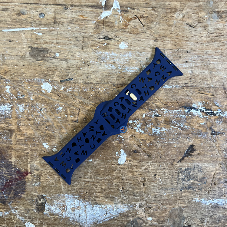 Letter siliconen bandje - Apple Watch 45mm - Donkerblauw