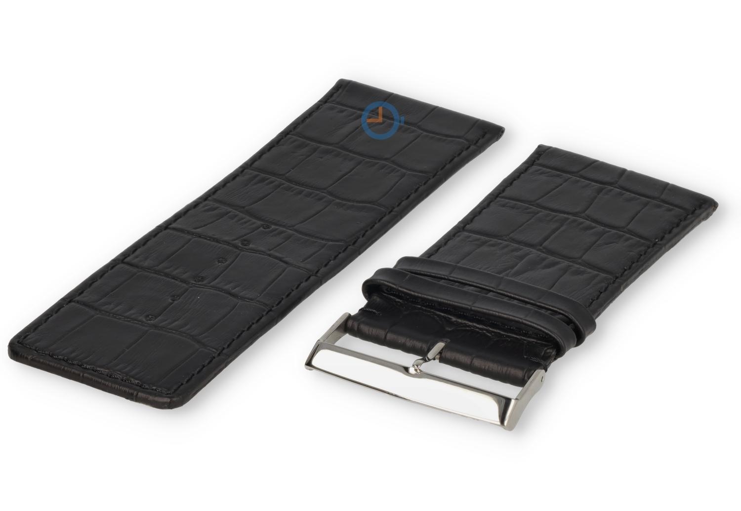 Luxe croco horlogeband - 40mm - zwart