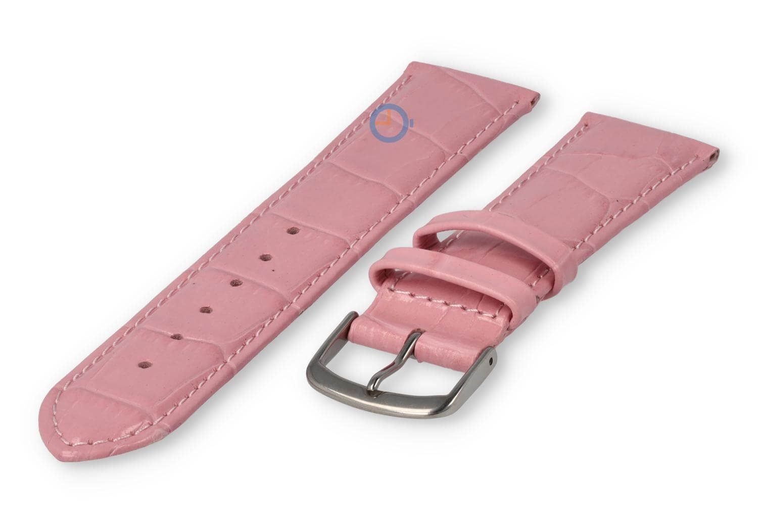 Leren horlogeband croco - 20mm - roze