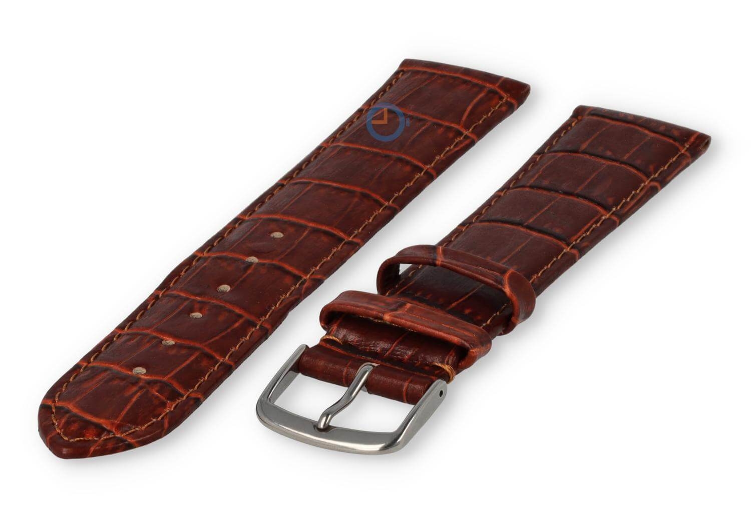 Extra lange horlogeband croco - 20mm - roestbruin