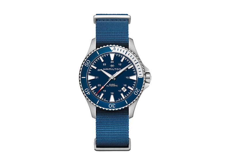 Hamilton horlogeband H82345941 - blauw nylon