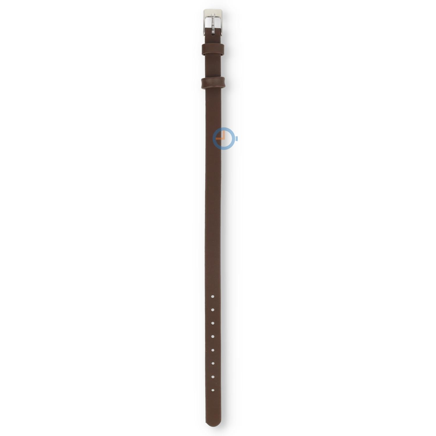 One-piece leren horlogeband - 8mm - donkerbruin