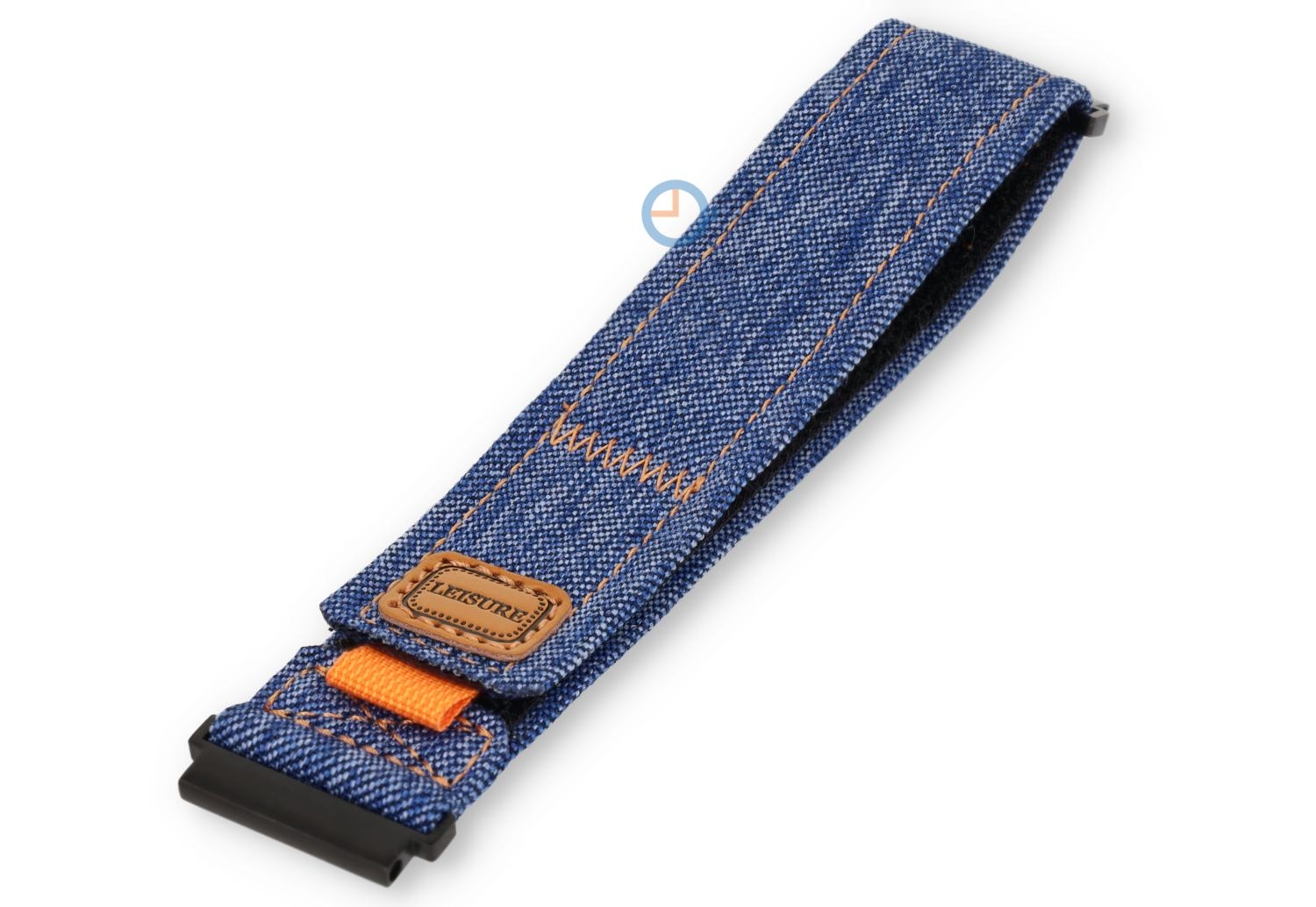 Blauw denim stoffen horlogebandje - 22mm - klittenband