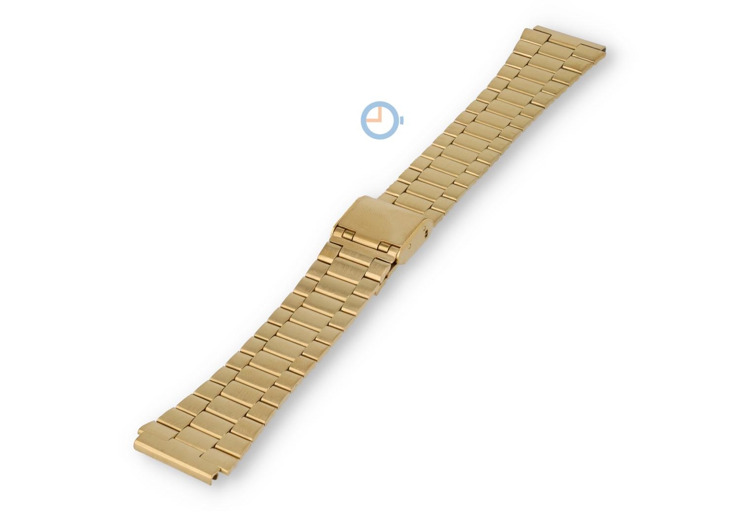 Vintage stalen horlogebandje 18mm - goud