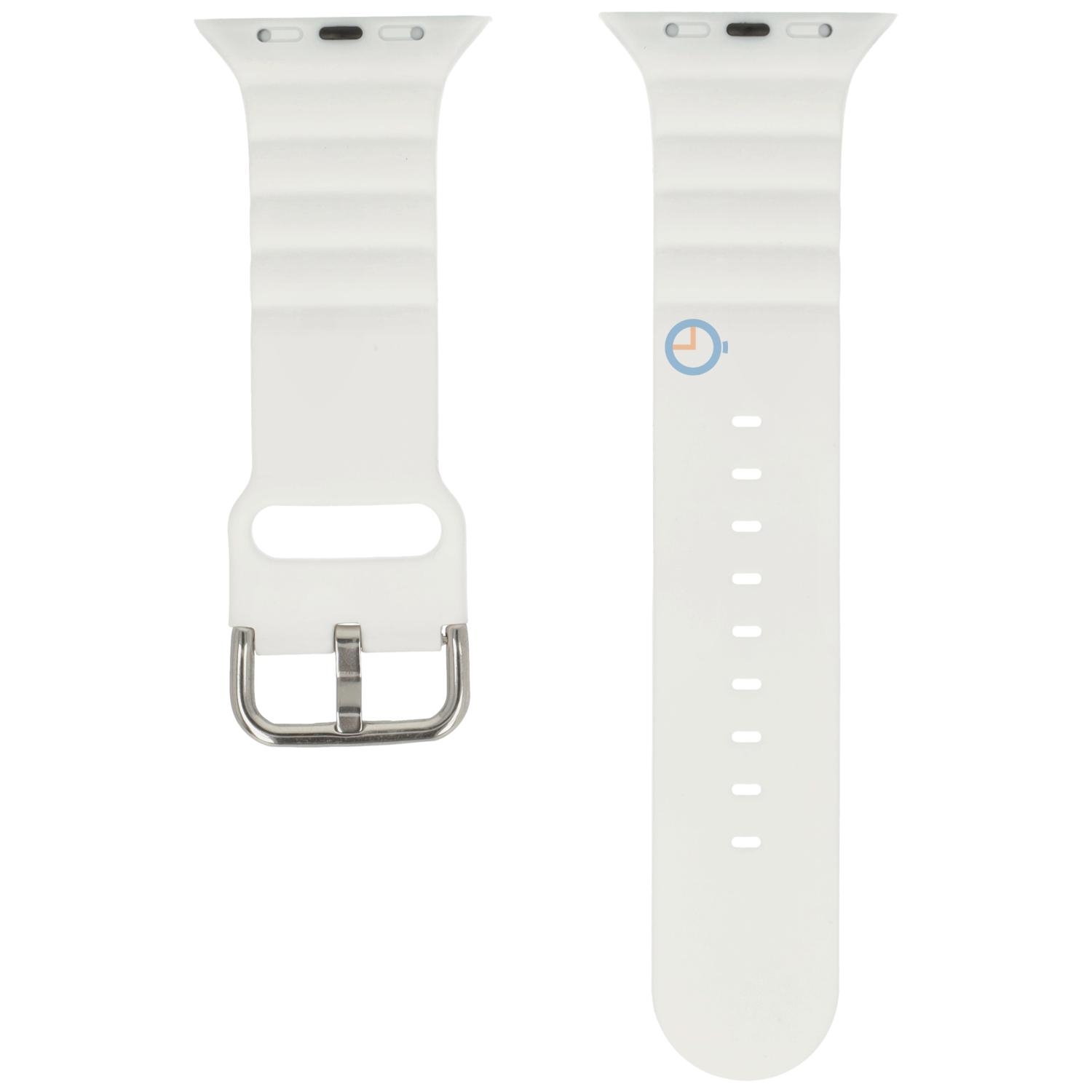 Siliconen horlogeband Apple Watch 45mm - wit