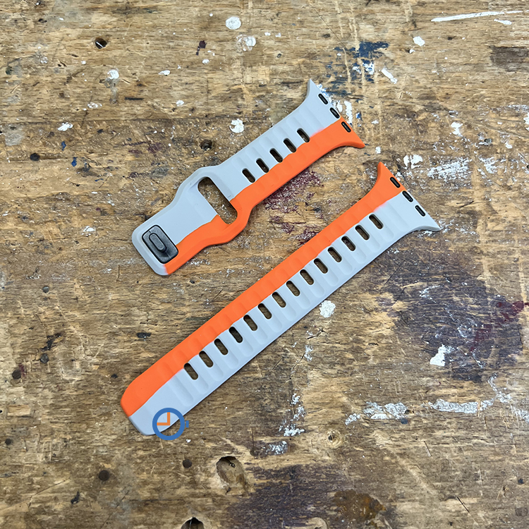 Siliconen horlogebandje Apple Watch 45mm - grijs oranje
