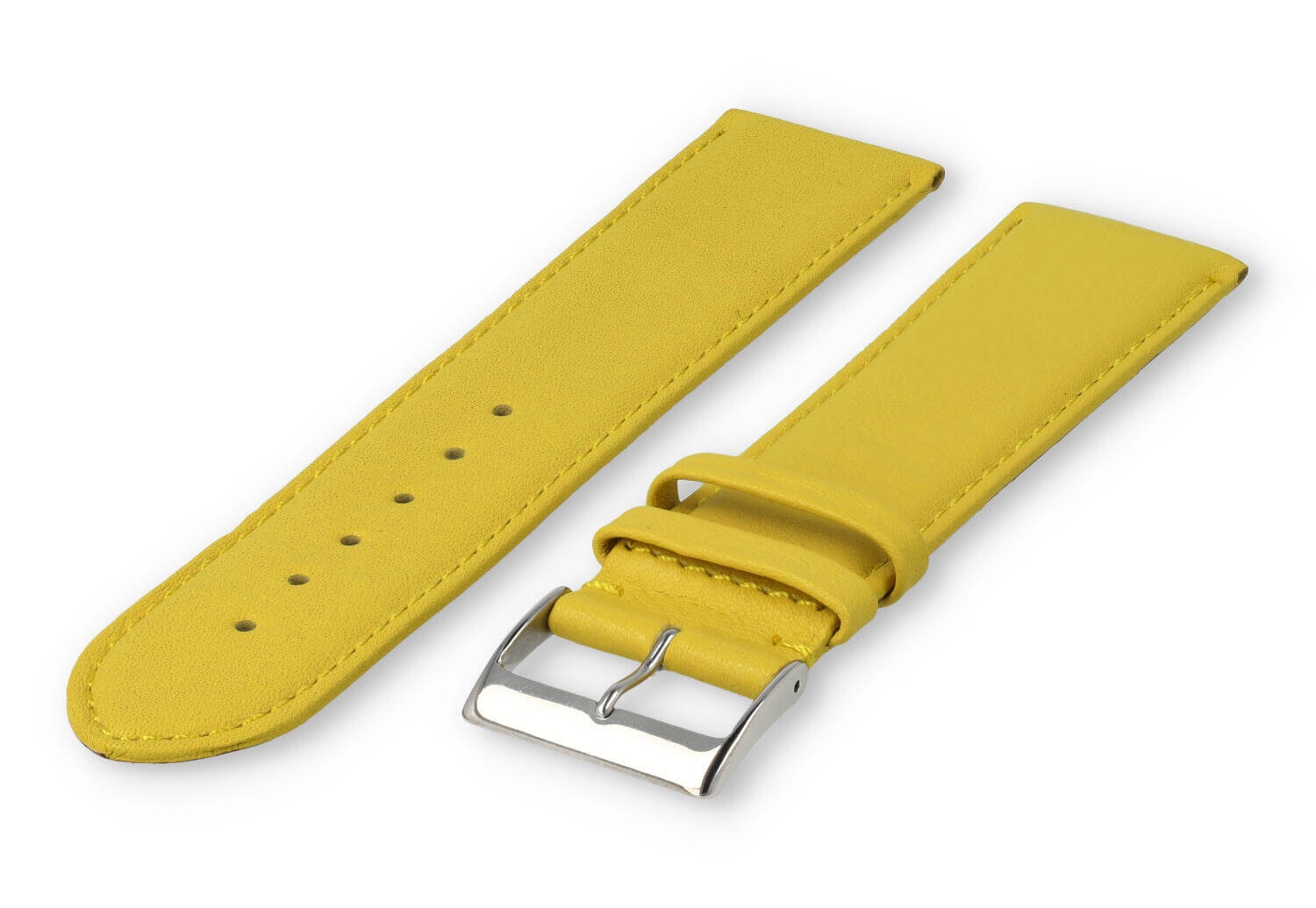 XL horlogeband glad leer - 24mm - geel
