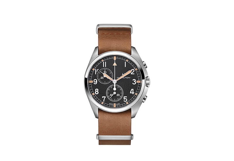 Hamilton horlogeband H76522531 - bruin leer