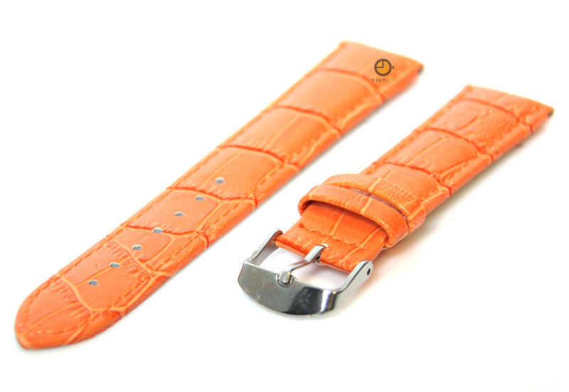 Horlogeband 20mm kroko leer oranje