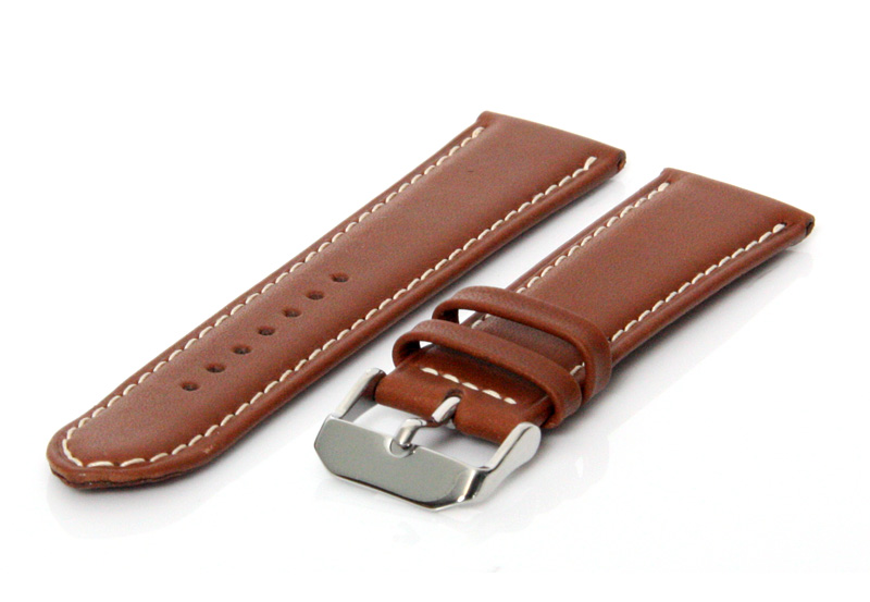 Horlogeband 24mm bruin ecovriendelijk rundleder
