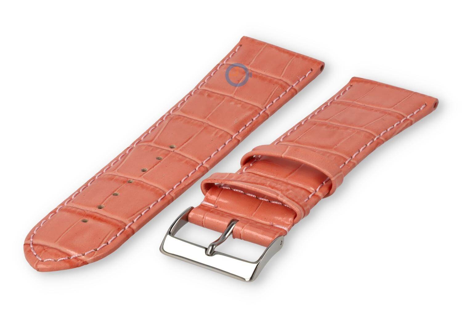 XL horlogeband van kalfsleer - 26mm - zalmroze