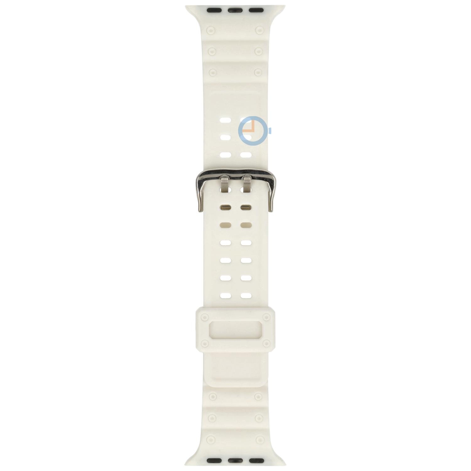 Casio style Apple Watch bandje - 41mm - wit