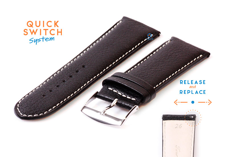 Horlogeband 26mm zwart