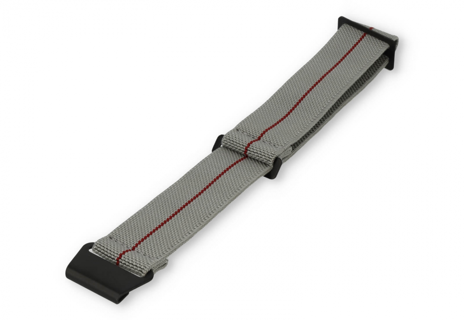 Elastische horlogeband 22mm nylon grijs - rood