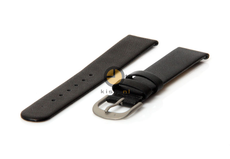 Danish Design horlogeband 16mm leer zwart XL