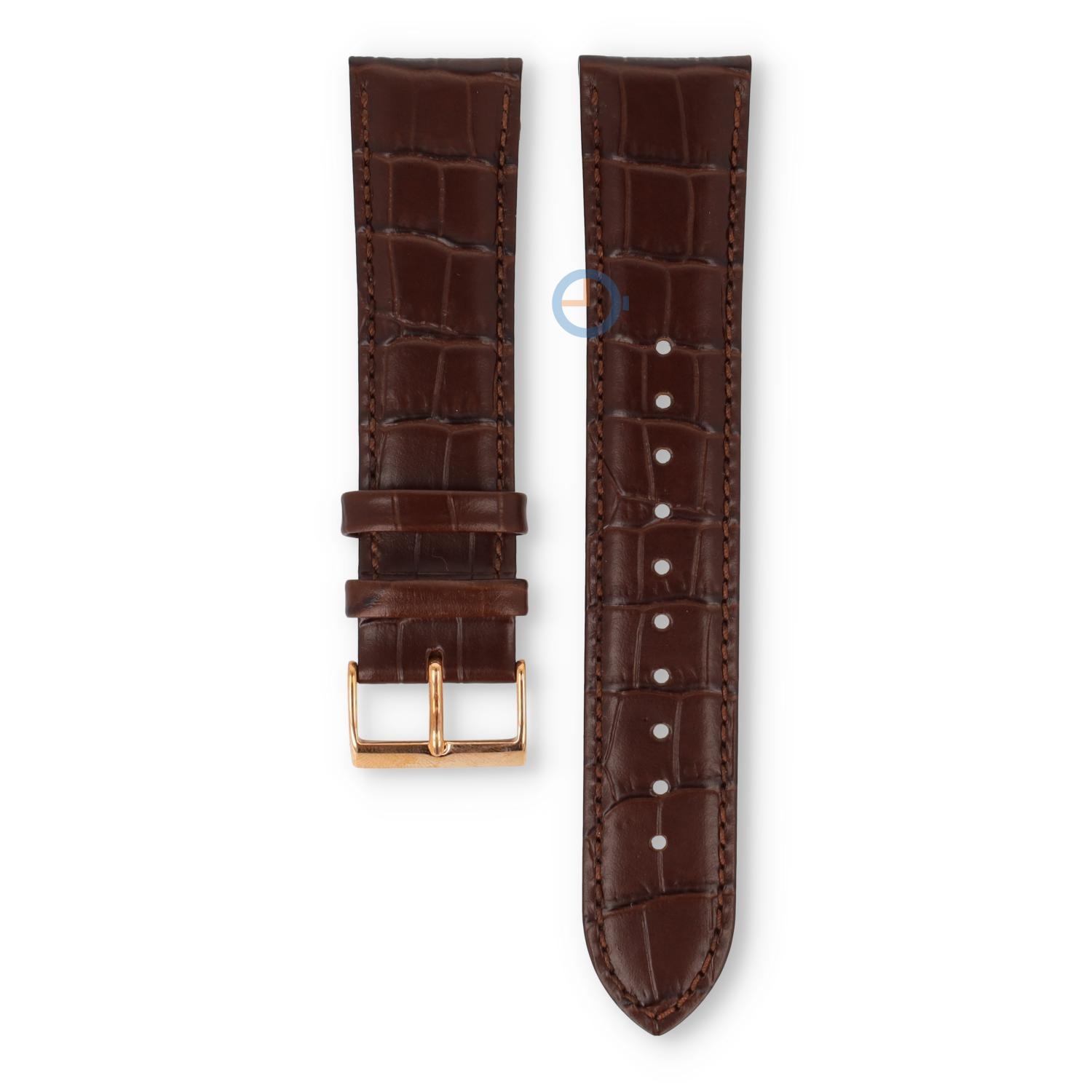 Hugo Boss 20mm horlogeband - donkerbruin crocoleer